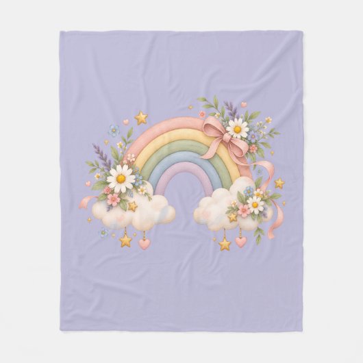 Pastell-Regenbogen-Schreibwaren Fleecedecke (Vorderseite)