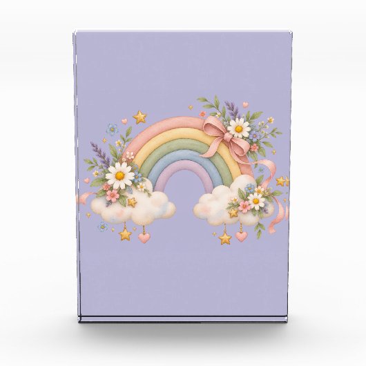 Pastell-Regenbogen-Schreibwaren Fotoblock (Vorderseite)