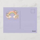 Pastell-Regenbogen-Schreibwaren  Postkarte (Rückseite)