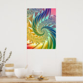 Pastell-Regenbogen-Spirale Poster (Küche)