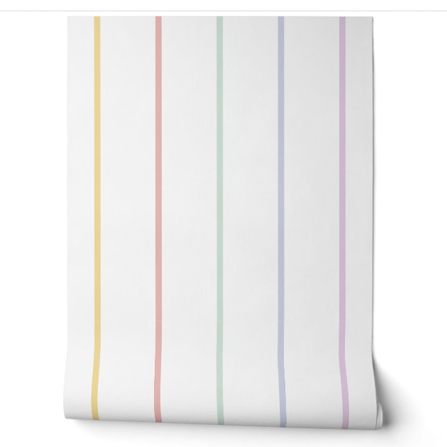 Pastell-Regenbogen-Streifen Tapete (Abrollen)