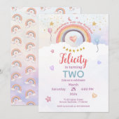 Pastell-Regenbogen-Tie-Dye-Geburtstag Einladung (Vorne/Hinten)