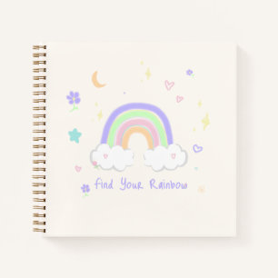 Pastell-Regenbogen-Träume Süßes Spiralnotizbuch Notizblock