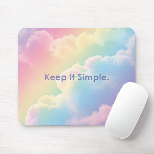 Pastell Regenbogen Träumerische Wolken Ästhetische Mousepad (Mit Mouse)