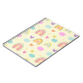 "Pastell-Regenbogen- und Cloud-Muster Notizblock (Linke Seite)
