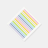 Pastell-Regenbogen und weiße Streifen Serviette (Ecke)