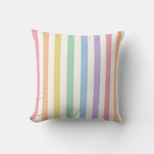 Pastell-Regenbogen-Vertikalstreifen Kissen