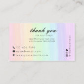 Pastell Regenbogen Visitenkarte (Rückseite)