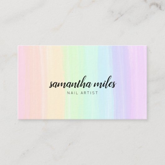 Pastell Regenbogen Visitenkarte (Vorderseite)