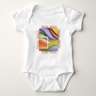Pastell-Regenbogen-Wellen Baby-Body oder T-Shirt Baby Strampler