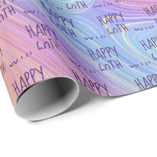 Pastell-Regenbogen-Wirbel 60. Geburtstag Geschenkp Geschenkpapier