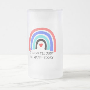 Pastell-Regenbogen-Zitat-Tasse Mattglas Bierglas