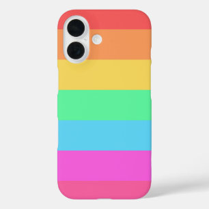 Pastell-Regenbogenfarben-Streifen-Design  iPhone 16 Hülle