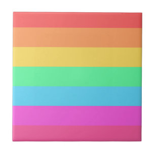 Pastell-Regenbogenfarben-Streifen-Design Fliese
