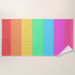 Pastell-Regenbogenfarben-Streifen-Design Strandtuch