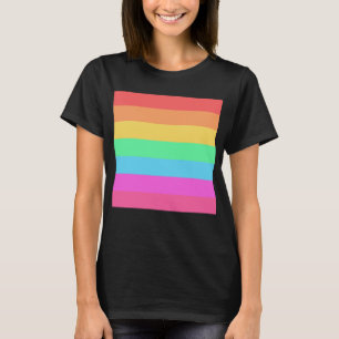Pastell-Regenbogenfarben-Streifen-Design T-Shirt