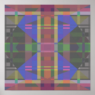 Pastell Regenbogenfarbige Geometrie Poster