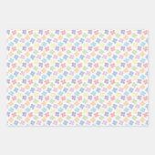 Pastell Regenbogenfeder blaues Set von 3 Geschenkpapier Set (Vorderseite)
