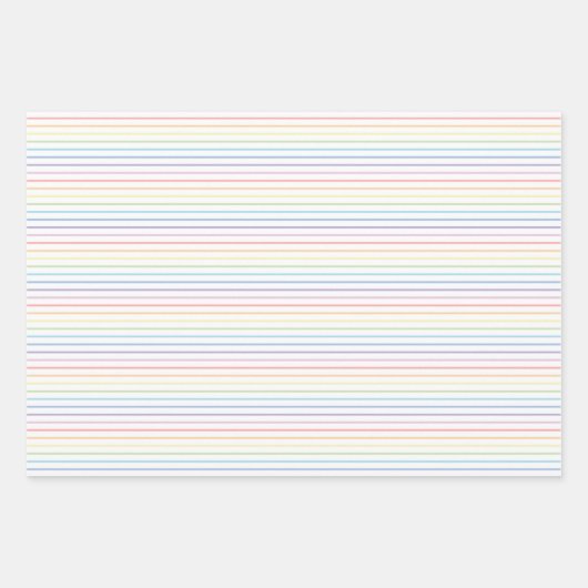 Pastell-Regenbogenfeder-gelbes Set von 3 Geschenkpapier Set (Vorderseite 3)