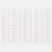 Pastell Regenbogenfeder, grünes Set von 3 Geschenkpapier Set (Vorderseite 3)