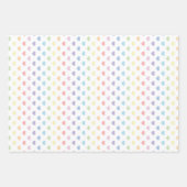 Pastell Regenbogenfeder Violett Set von 3 Geschenkpapier Set (Vorderseite)