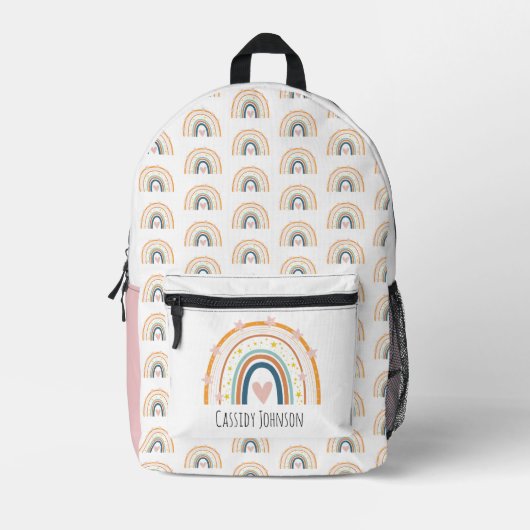 Pastell Regenbogenkinder Bedruckter Rucksack (Vorderseite)