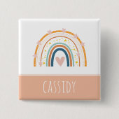 Pastell Regenbogenmädchen Button (Vorderseite)