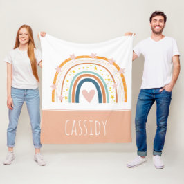 Pastell Regenbogenmädchen Fleecedecke