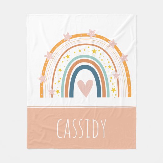 Pastell Regenbogenmädchen Fleecedecke (Vorderseite)