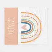 Pastell Regenbogenmädchen Fleecedecke (Vorderseite (Horizontal))