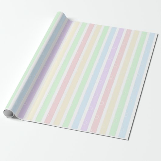 Pastell Regenbogenstreifen Umschlagpapier Geschenkpapier (Ungerollt)