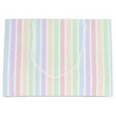 Pastell Regenbogenstreifen Umschlagpapier Große Geschenktüte (Vorderseite)