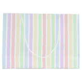 Pastell Regenbogenstreifen Umschlagpapier Große Geschenktüte (Rückseite)