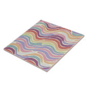 Pastell-Regenbogenwellen-Muster Fliese (Seite)