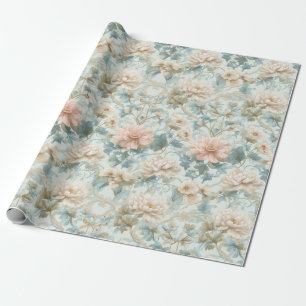Pastell-Regency-Garten-Blumen Geschenkpapier