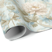 Pastell-Regency-Garten-Blumen Geschenkpapier (Rolleneckpunkt)