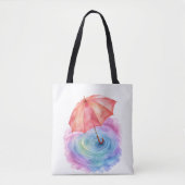 Pastell-Regenschirm-Wasserfarbene Kunst Tasche (Vorderseite)