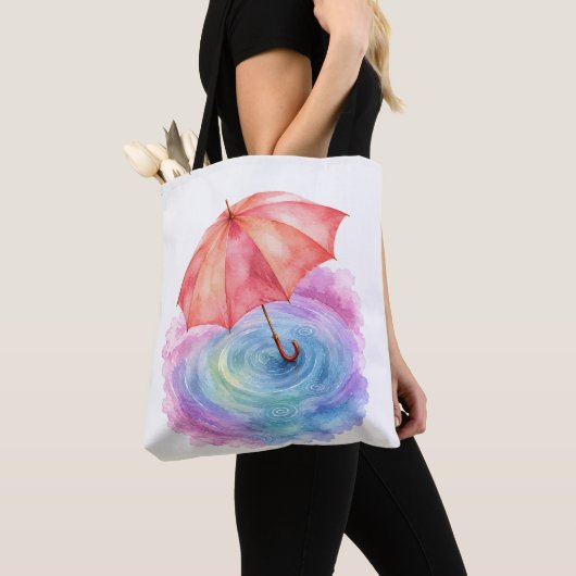 Pastell-Regenschirm-Wasserfarbene Kunst Tasche (Von Nahem)
