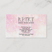 *~* Pastell REIKI Ivy Typografie Grunge Glitzer Visitenkarte (Rückseite)