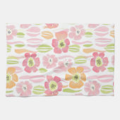 Pastell-Retro-Blumen (1) Geschirrtuch (Horizontal)