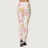 Pastell-Retro-Blumen (1) Leggings (Rückseite)