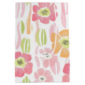 Pastell-Retro-Blumen (1) Mittlere Geschenktüte (Rückseite)