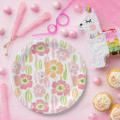 Pastell-Retro-Blumen (1) Pappteller (Party)