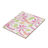 Pastell-Retro-Blumen (2) Fliese (Seite)
