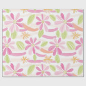 Pastell-Retro-Blumen (2) Geschenkpapier (Flach)