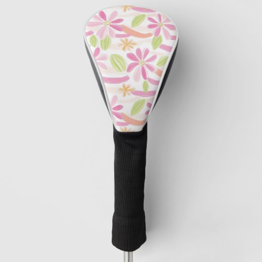 Pastell-Retro-Blumen (2) Golf Headcover (Vorderseite)