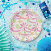 Pastell-Retro-Blumen (2) Pappteller (Party)