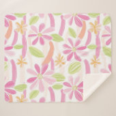 Pastell-Retro-Blumen (2) Sherpadecke (Vorderseite (Horizontal))