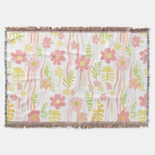 Pastell-Retro-Blumen (3) Decke (Vorderseite)