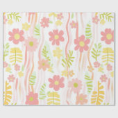 Pastell Retro-Blumen (3) Geschenkpapier (Flach)